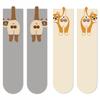 1/2Pair Cartoon Cute Dog Egg Cotton Socks Kawaii Women Lolita Knitting Middle Tube Socks Cat Butt Print Cat Balls Couple Sock