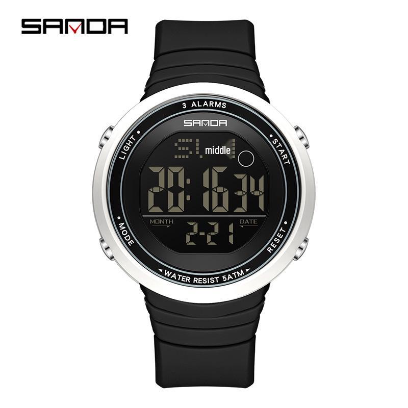 

Водонепроницаемые многофункциональные светящиеся спортивные часы Sanda - Унисекс, для активного отдыха, модные, с будильником