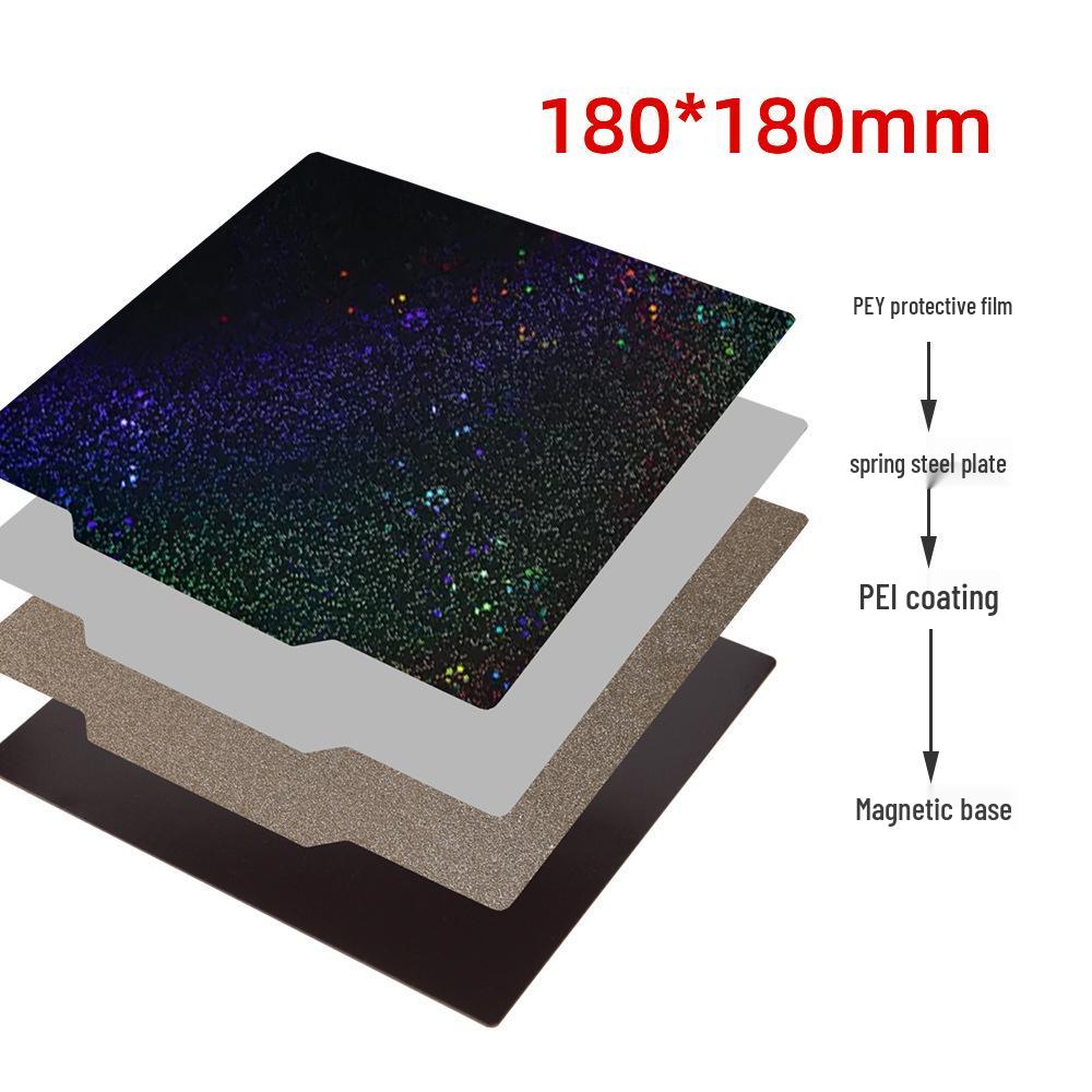 3D Printer Accessories: PEI Spray Coating, Starry Sky Pattern Sticker Film, Double-Sided Spring Steel Plate, Magnetic Hot Bed Platform