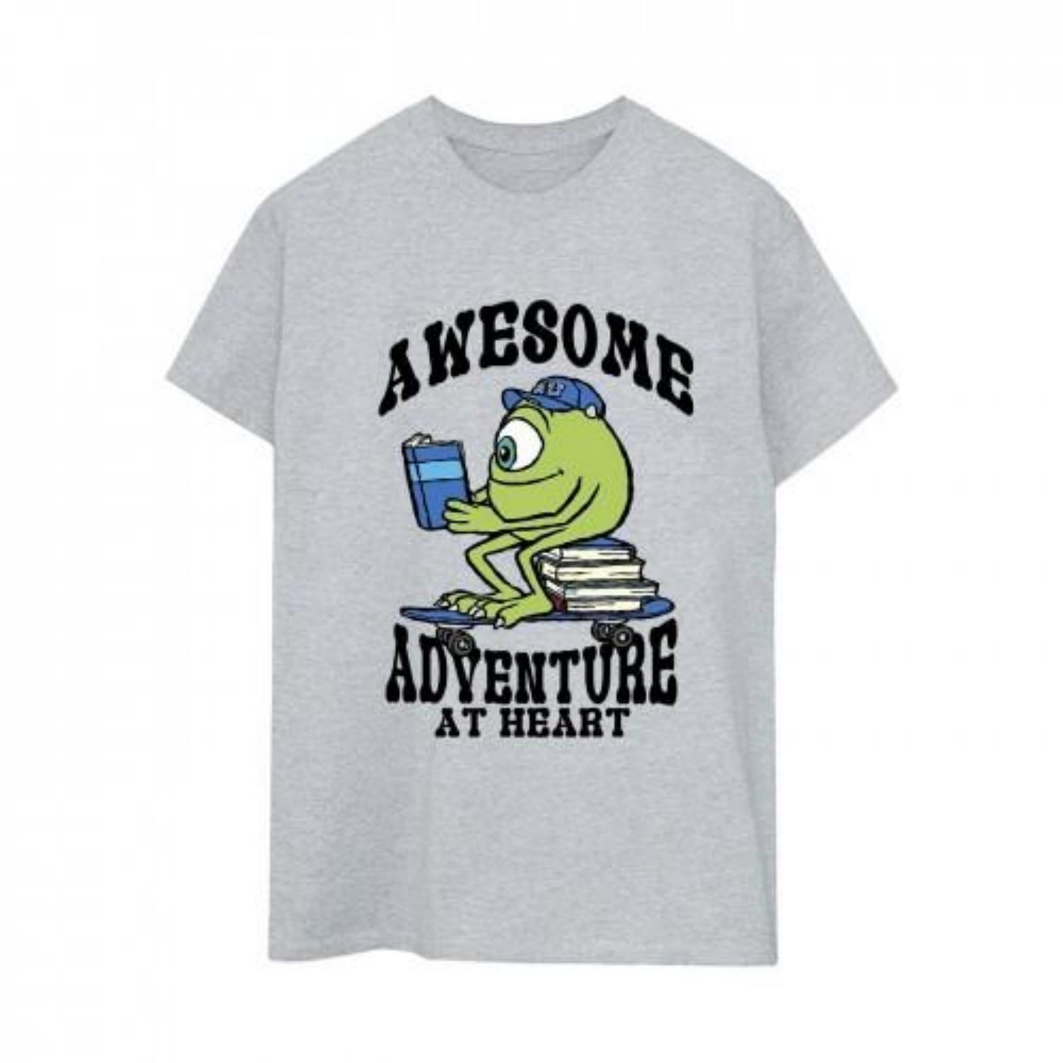 Monsters Inc Womens_Ladies Reading Awesome Mike Cotton Boyfriend T-Shirt S чёрный