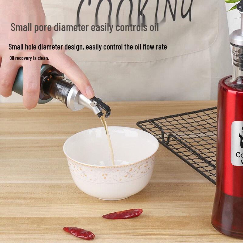 Huihuang Stainless Steel Glass Oil & Vinegar Dispenser Set
