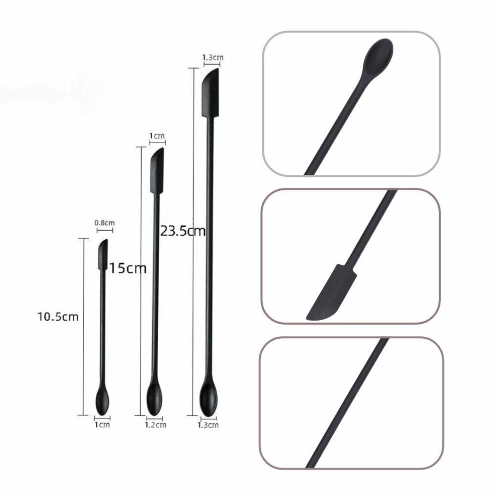 3pcs Long Handle Silicone Spatula Set Double Head Spatula Beauty Product Scraping