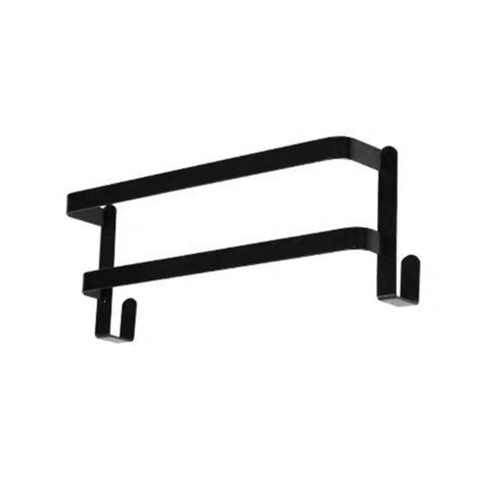 Toallero para colgar en la puerta del armario, barra colgante, fuerte soporte de carga, diseño de 2 capas, fácil instalación, colgador de toallas para puerta de baño