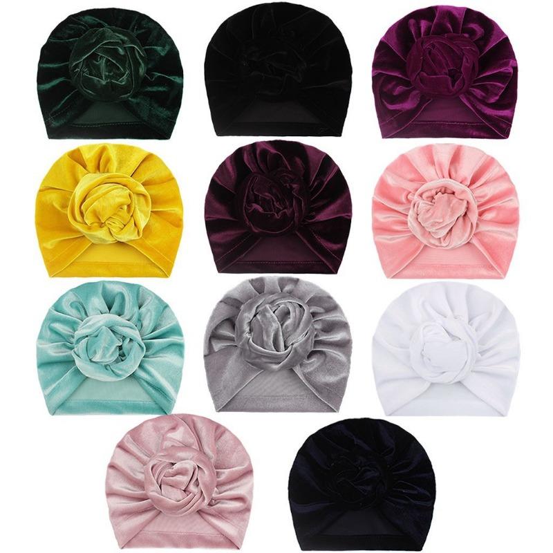 New children's hat 11-color golden velvet warm spring, autumn and winter baby tire cap, soft baby tire cap