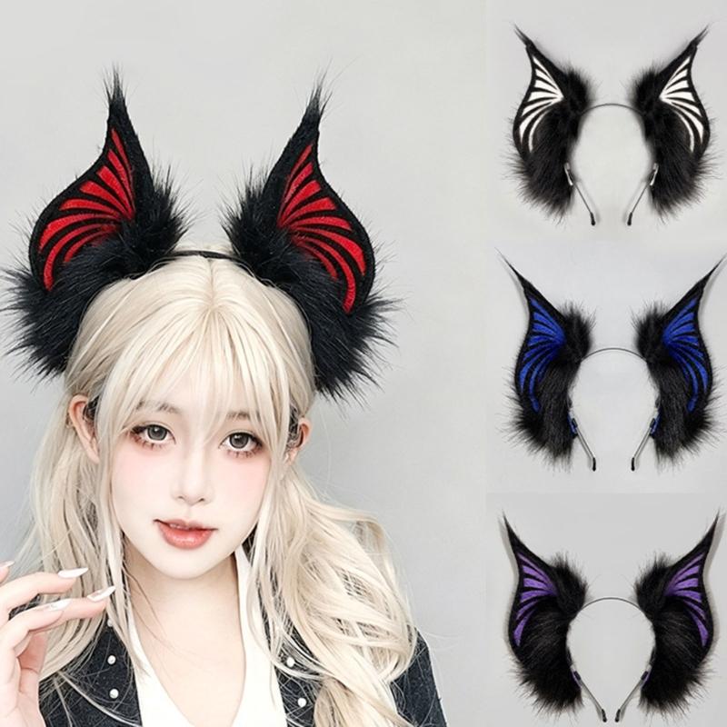 Gothic Bat Creature Ears Headpiece Cosplay Plush Hair Hoop Props For Role Play And Costume Event LARP