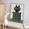Black cat flower bag diamond painting kit. full diamond round mosaic handmade. home decoration gift