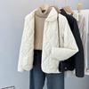 2025 New Spring & Fall Fashion Diamond Pattern Cotton-Padded Slim Jacket for Middle-Aged & Young Adults - Lightweight Short Outerwear
