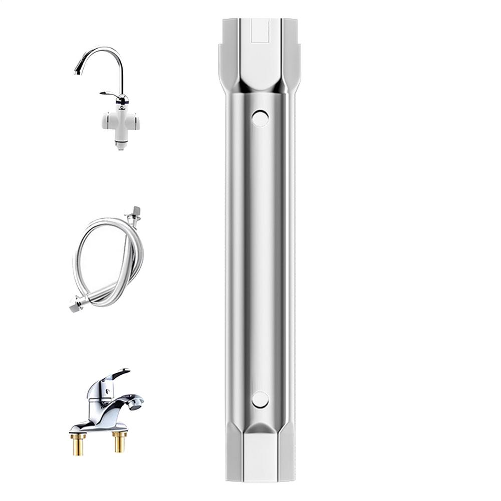 

Инструмент сантехника под раковину Двухголовочный Многофункциональный Ключ для раковины кухонного смесителя Ключ для труб Сантехнические инструменты Слив для ванны