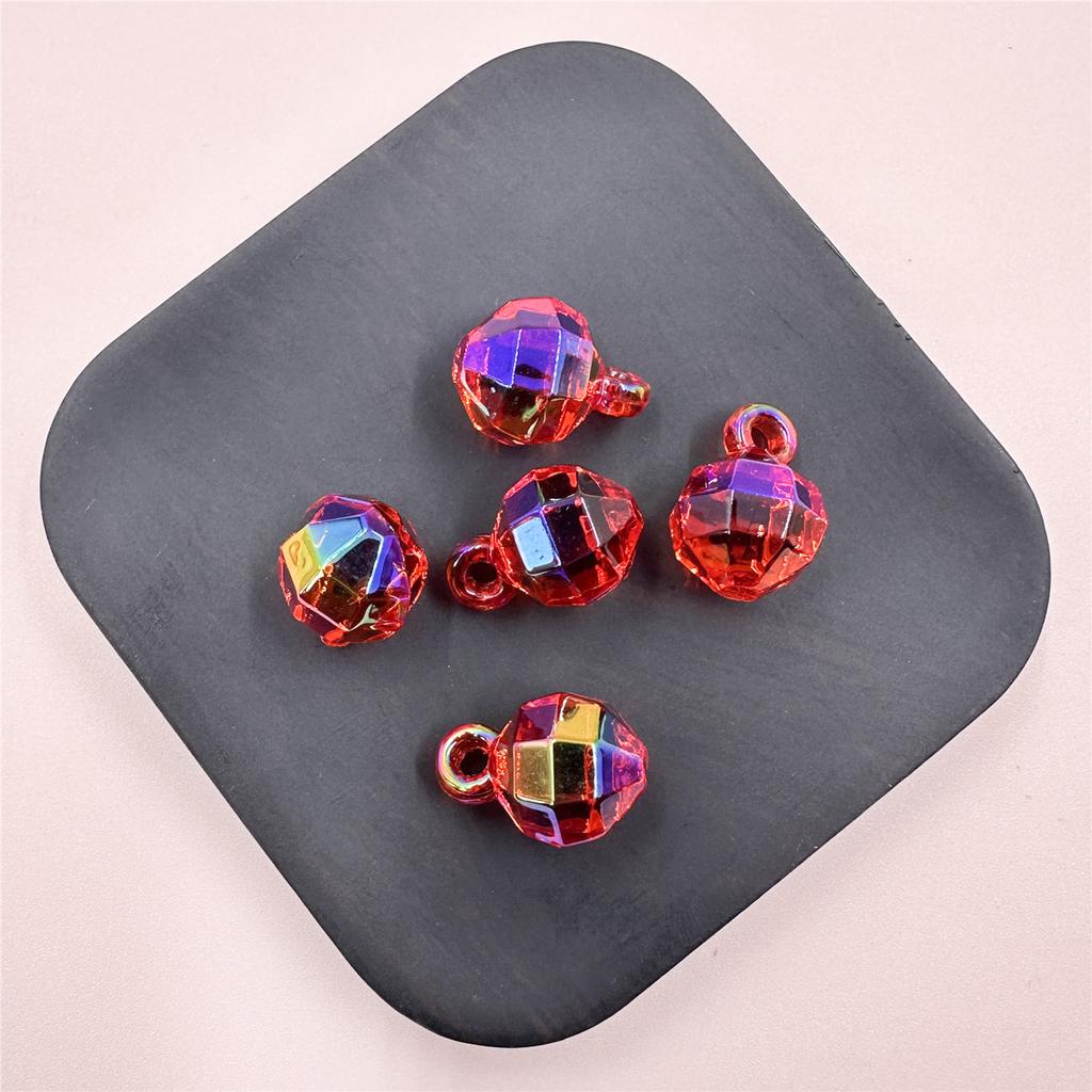 12*17.5mm 5 Stück Bunte Runde Transparente Schmuckzubehör Acrylperlen für DIY Anhänger Perlenfädeln Handgefertigtes Zubehör