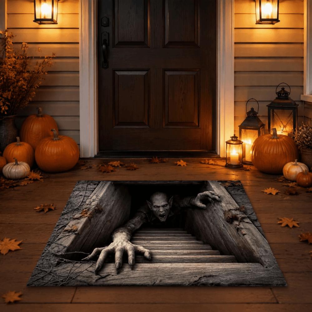 Halloween Optical Illusion Rug 3D Bathroom Carpet Foot Mat Home Floor Mat Halloween Party