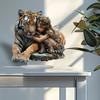 Wild Girl and Tiger Acrylic Desk Ornament for Living Room or Office