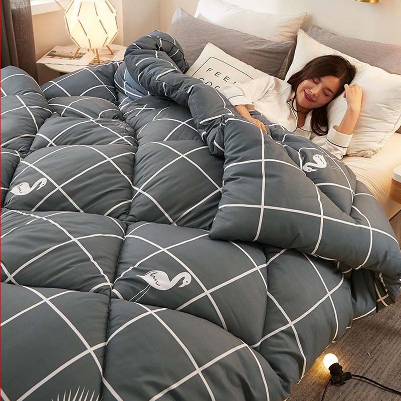 Thickened Quilt with Cotton Wadding Velvet Warm Quilt Core Breathable and Lightweight Single or Double Person Available Bedding Article All Seasons