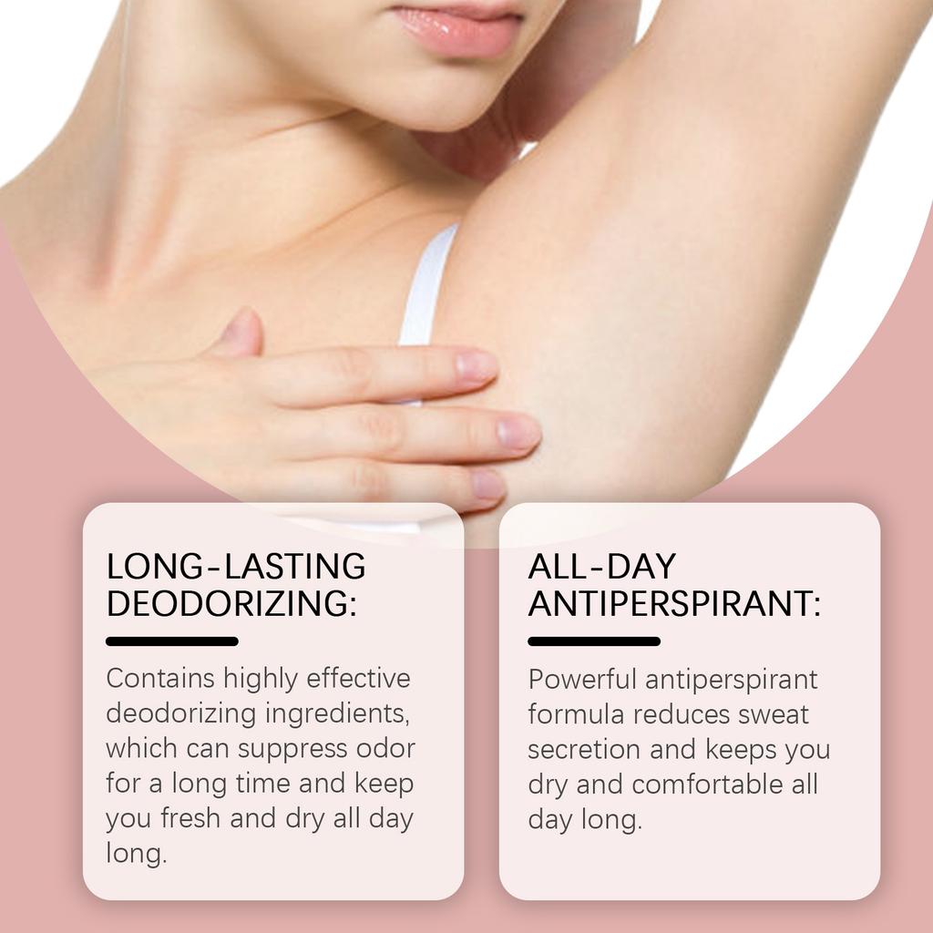 Stick de îngrijire corporală cu parfum de trandafir, transpirație naturală la subraț, reduce mirosul, stick portabil, ingrediente proaspete și atractive, delicate.