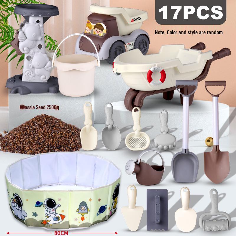 Children's Beach and Sand Play Set: Digging, Water Play, Shell Collecting, and Gardening Tools.
