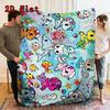 Glam Tokidoki 2D Flat Pattern Flannel Blanket High quality All Seasons Warmth and Comfort Perfect for Christmas Gifts.FMT261012015