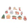 36pcs Xmas Hanging Ornaments Cute Wooden Snowman Elk Xmas Bell Hanging Decorations for Living Room