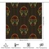 Vintage Tribal Mask Shower Curtain Waterproof Home Decor Bathroom Liner Dark Green Red Yellow Black Colorful Design 69X72 Inch
