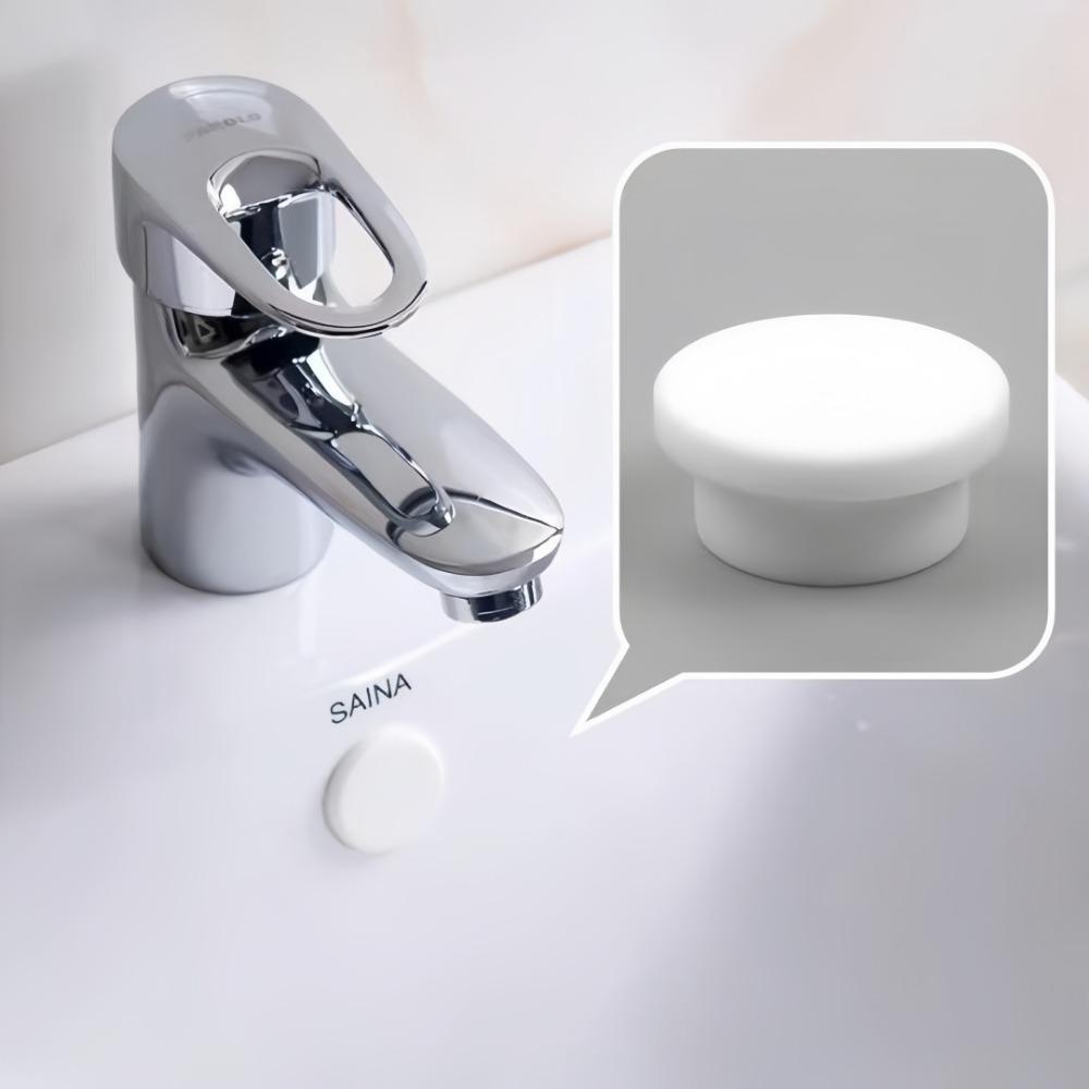2Pcs Washbasin Water Plug White Circular Silicone Overflow Hole Plug Suitable For Kitchen Sink Bathroom Bathtub Sealing Plug