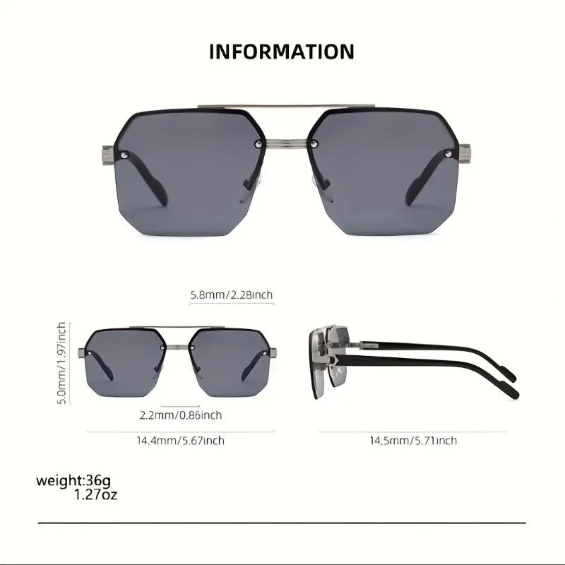 Men's Stylish Casual Pilot Fashion Glasses with Metal Frame & Gradient Lenses Perfect for Casual Attire