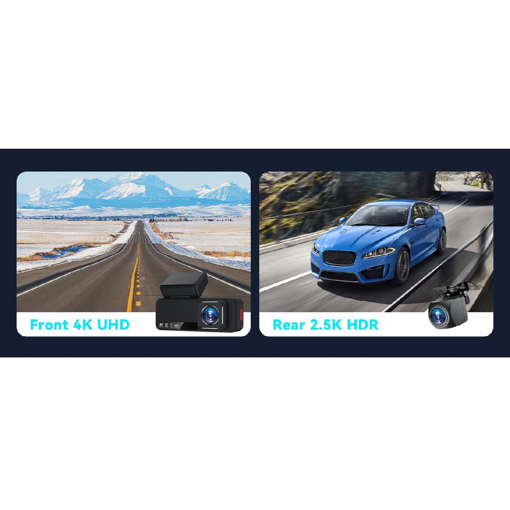 Kocam Dash Cam 4K 3.2 Inch Mini Car Dvr Dual Lens With GPS WIFI ADAS 24h Parking 2.5K Rear View Camera Night Vision Black Box