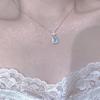 Blue Perfume Bottle Pendant Necklace Minimalist Light Luxury Choker Chain Stylish Versatile Women's Jewelry