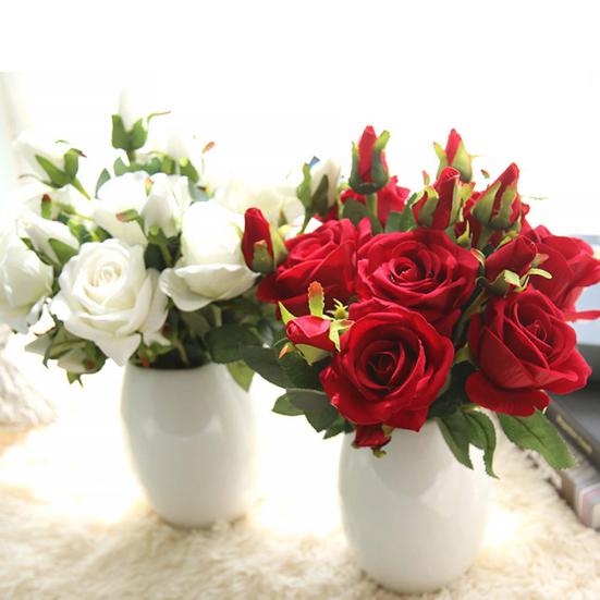 1ks Real Touch Umělá růže Falešná květina Svatební kytice Party Home Decor