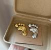 Creative Stainless Steel Natural Stone Female Exaggerated Niche Fashion Design Claw Pin Brooch Corsage Accessories