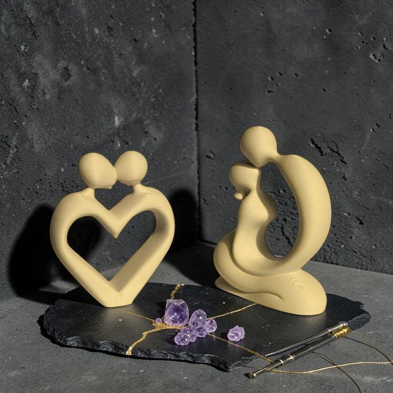 3Pcs/set  Nordic Modern Art Ins Style 3 Colors Kiss Couple Resin Crafts Decoration Ornaments Home Bedroom
