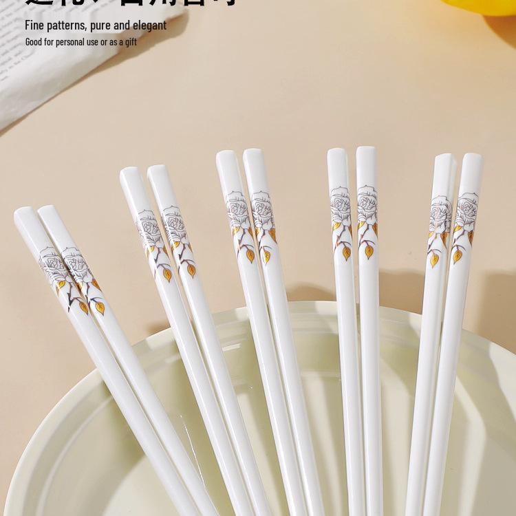 2025 Langlebiges Hitzebeständiges Keramik-Essstäbchen-Set, 10 Paar - Kreatives Haushaltsgeschirr, Leicht zu reinigen