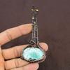 Natürlicher Gitarren-Anhänger mit tibetischem Türkis-Edelstein, Kupferdraht, 10 cm, M5d51