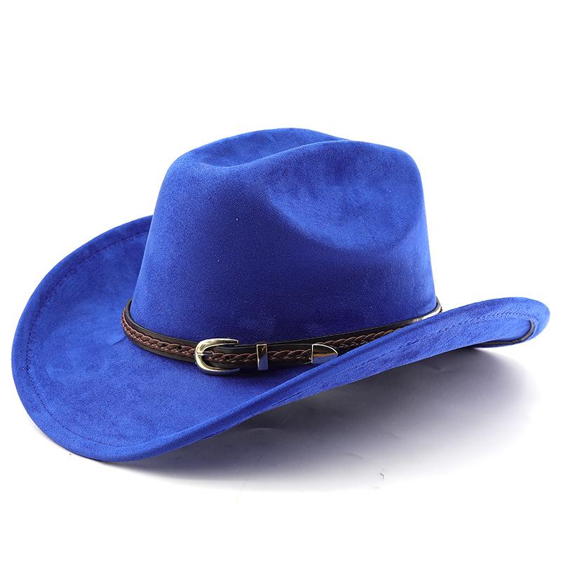 New Fashion Suede Cowboy Fedoras Cap Retro Unisex Outdoors Big Brim Top Hat Western Style Handsome Britain Panama Jazz Hat