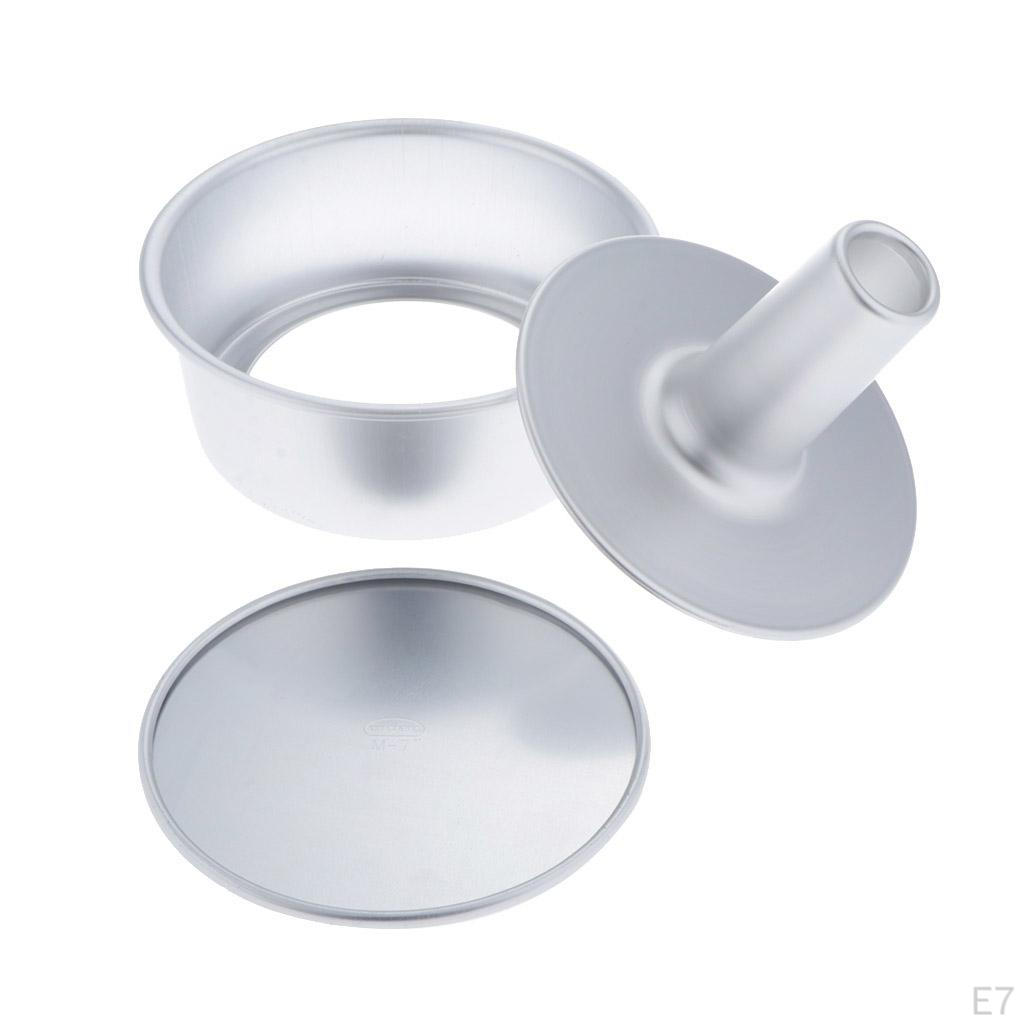 1 Set Aluminum Alloy Food Cake Pan, Removable Loose Bottom Non-Stick Chiffon Bakeware for Oven