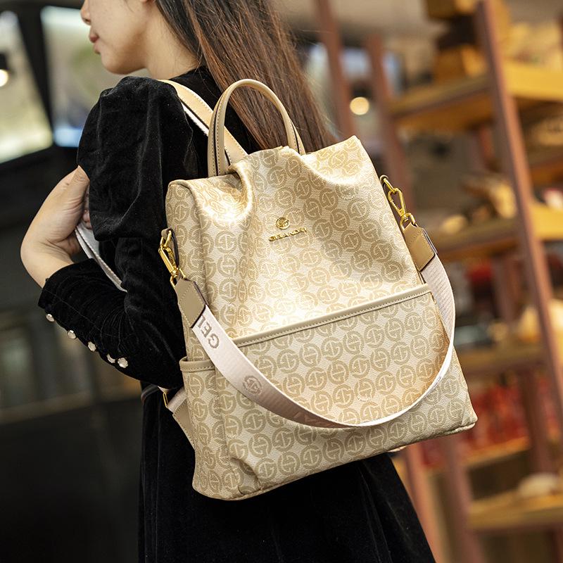 2024 Women's High-End Retro Print Large Capacity Anti-Theft Travel Backpack