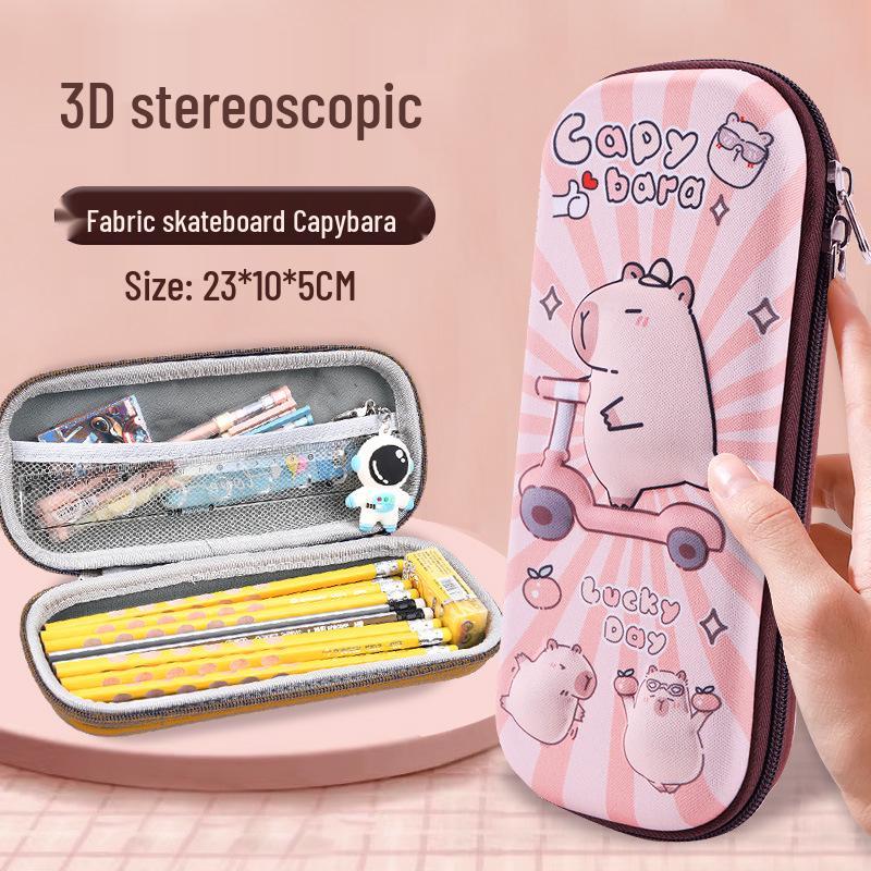 Double Layer 3D Zipper Pencil Case - Large Capacity for Elementary School Students