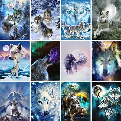 Pittura Diamante Fai da Te 5D Animale Lupo Kit Punto Croce Ricamo Full Diamond Regalo Mosaico Strass Decorazione Casa Pittura