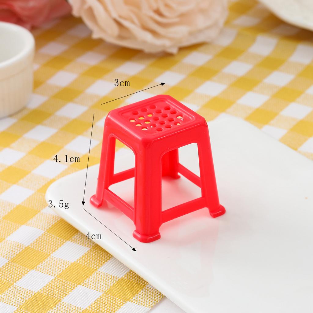 Simulation Miniature Furniture Model Retro Small Stool Decoration Dollhouse Props Accessories Household Chores Toys 20pc/lot