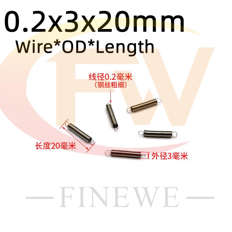 10PCS  Wire 0.2mm Length 5-50mm Stainless Steel  Mini Spring  DIY Mechanical Samll  Tension Spring