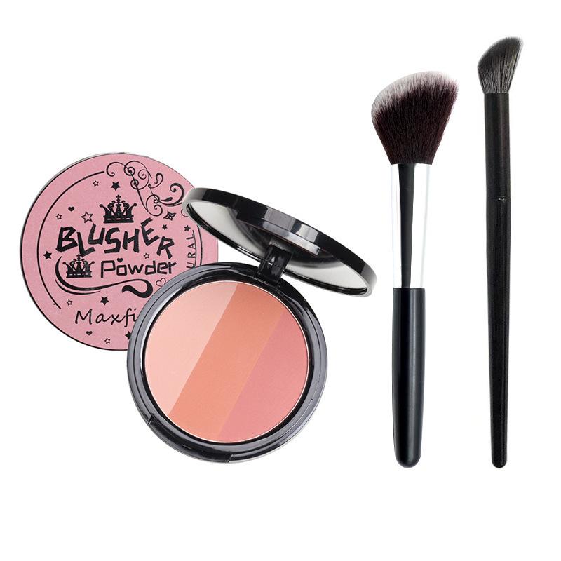 

Палетка для контуринга и хайлайтера Maxfine 3D: Трехцветные румяна, тени для носа и средство для контуринга для начинающих