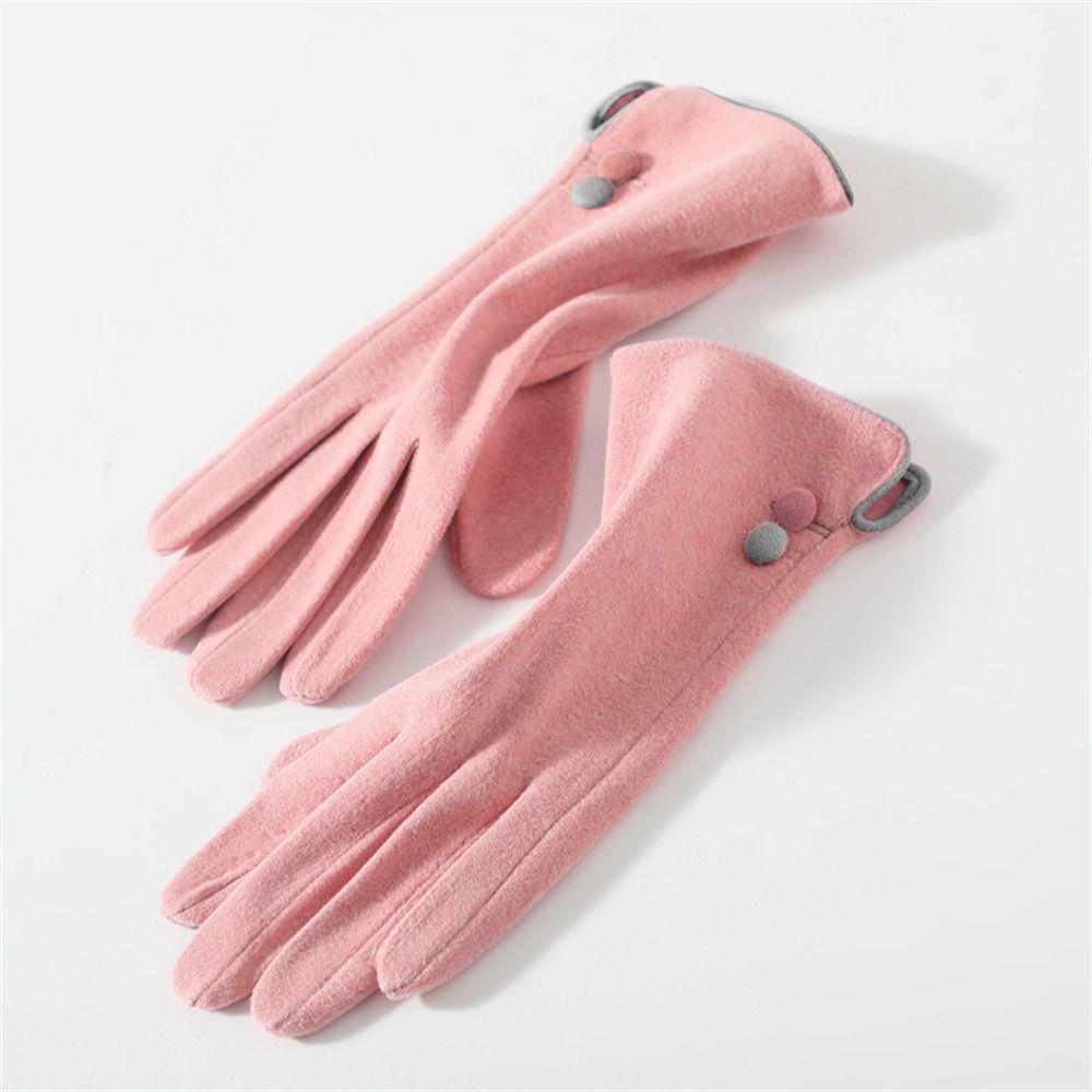 Thickened All Finger Gloves Thin Velvet Mittens Daily Cycling Driving Gloves  for Autumn Winter