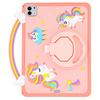 Tablet Case For iPad Air 11 /(2024)/Pro 11 /11 (2024)/(2022)/(2021)/(2020)/(2018)/Air (2022)/(2020) Handle Rotating Kickstand Unicorn Silicone Cover
