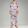 Men's Long Sleeve Button-Down Pajama Set, 2-Piece Sleepwear Loungewear with Pants for Home and Bedtime