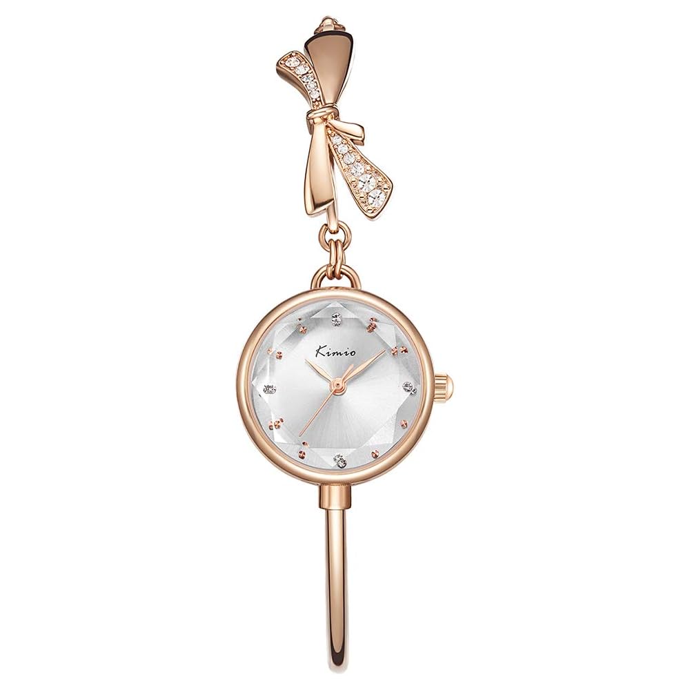 Kimio K6435 Rhinestone Chain Bracelet Women s Watch Gold White