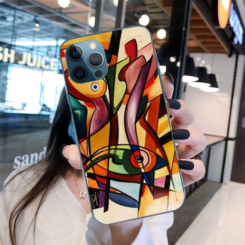 Missgebildete Malerei Handyhülle für iPhone 11 12 13 Pro Max 5s 6s 7 8 Plus X Xr Xs Max Se 2020 13 Mini Hülle Abdeckung