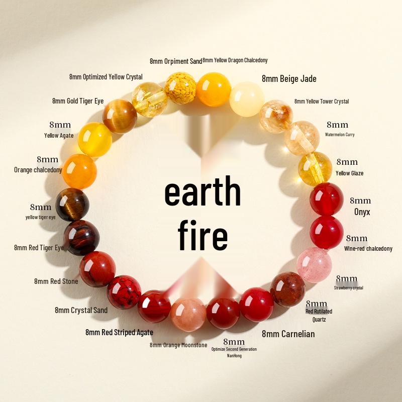 Guochao New Chinese Style Women's Bracelet: Natural Stone, Multi-Gemstone, Small Light Luxury Crystal Jewelry