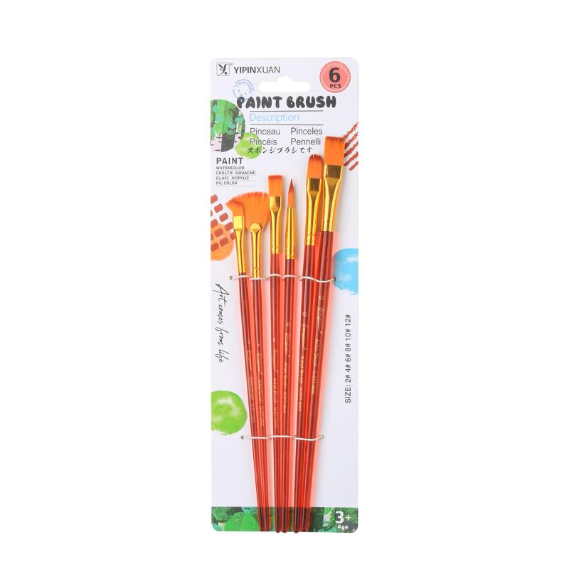 6/20 Peças Conjunto de Pincéis de Nylon Coloridos Pincel para Tinta a Aquarela Acrílica Pincéis Coloridos Profissionais para Pintura a Óleo Papelaria