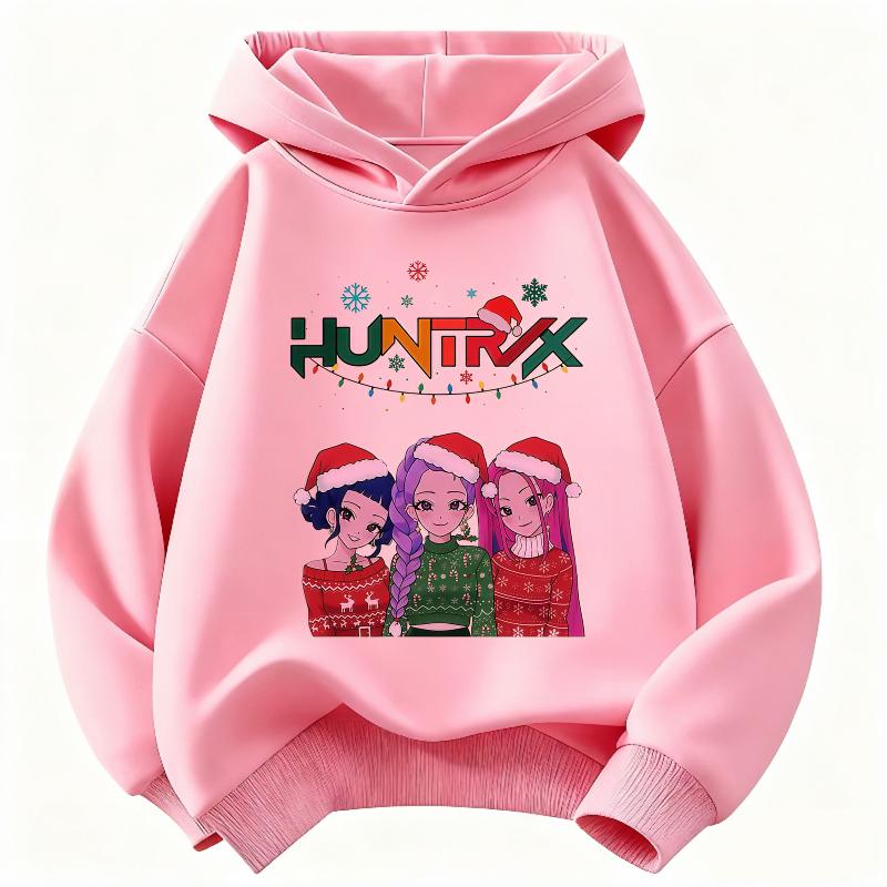 Popular K-pop Devil Hunter Children's Hoodie Christmas Outfit for Boy and Girl Autumnand Winter Warm Children's Hooded Sweatshirt