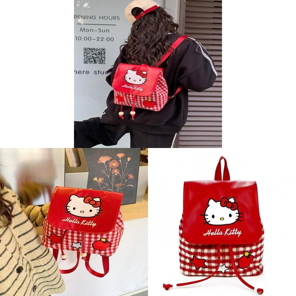 Zaino Cartoon in PU Carino Hello Kitty Gatto Kt Per Studenti E Uso Quotidiano