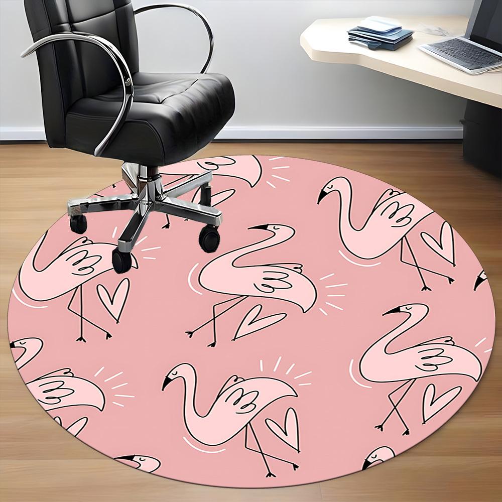 1pc Flamingo Pattern Chair Carpet for Office, Non slip, Soft and Durable Office Rug for Interior Decoration