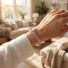 Enamel Floral Flower Crystal Bangle 5 Petals Women's Hand Bracelet Vintage Cloisonne Bangle  Ladies