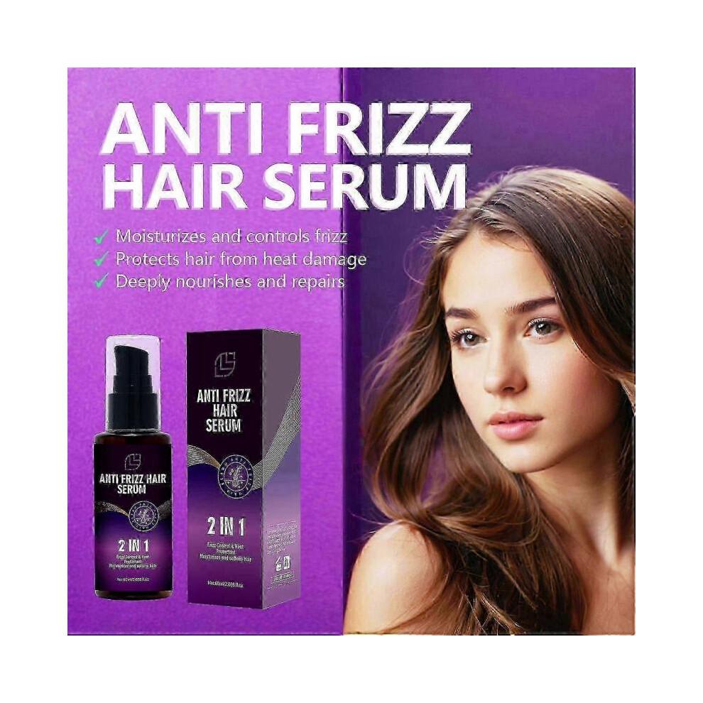 Anti Frizz Hair Serum - 2 In1 Frizz Control & Heat Protectant with Camellia Japonica Seed Oil for Frizzy, Dry & Damaged Hair - Nourishes and Repairs H